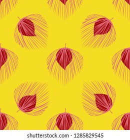 Tropical seamless pattern with leaves. Beautiful tropical isolated leaves. Fashionable summer background with leaves for fabric, wallpaper, paper, covers.