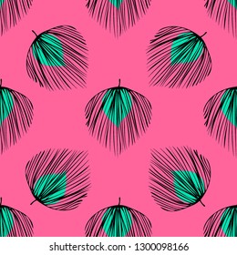  Motif tropical harmonieux de feuilles. Feuilles de Montrera, banane et palmier.