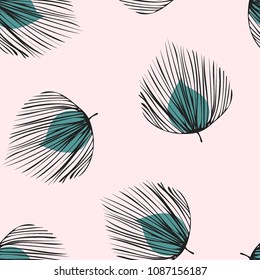 Tropical seamless pattern with leaves. Summer tropical background. Tropical pattern for fabric and covers.