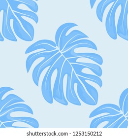 Tropical seamless pattern with leaves.Exotic tropical isolated leaves. Fashionable summer background with leaves for fabric, wallpaper, paper, covers.