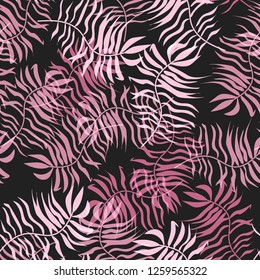 Tropical seamless pattern with leaves.Exotic tropical isolated leaves. Fashionable summer background with leaves for fabric, wallpaper, paper, covers.