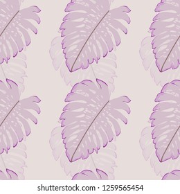 Tropical seamless pattern with leaves.Exotic tropical isolated leaves. Fashionable summer background with leaves for fabric, wallpaper, paper, covers.
