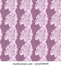 Tropical seamless pattern with leaves.Exotic tropical isolated leaves. Fashionable summer background with leaves for fabric, wallpaper, paper, covers.