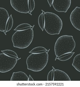 Tropical seamless pattern with Lemon fruit. Elegant template for fashion prints