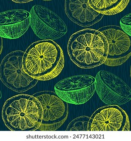 Patrón tropical sin costuras con limones aislados en el fondo. Diseño para textil, papel de embalaje, Fondo de pantalla.