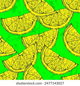 Patrón tropical sin costuras con limones aislados en el fondo. Diseño para textil, papel de embalaje, Fondo de pantalla.