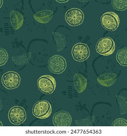 Tropical seamless pattern with Lemons isolated on background. Design for textile, wrapping paper, wallpaper.