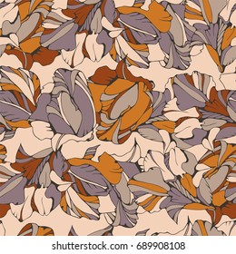 Tropical seamless pattern with lilies.