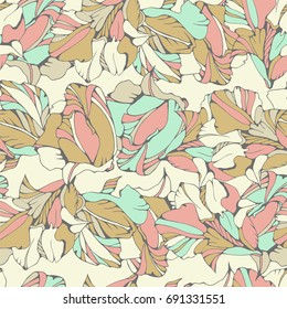 Tropical seamless pattern with lilies.