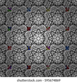 Tropical seamless pattern with many abstract flowers. Varicolored vector seamless illustration.