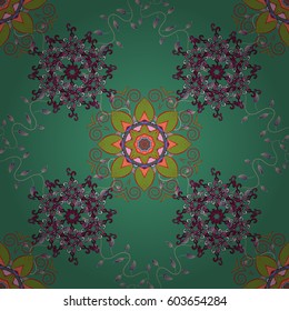 Tropical seamless pattern with many abstract flowers. Varicolored vector seamless illustration.