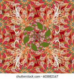 Tropical seamless pattern with many abstract flowers. Varicolored vector seamless illustration.