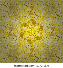 Tropical seamless pattern with many abstract flowers. Varicolored vector seamless illustration.