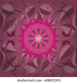 Tropical seamless pattern with many abstract flowers. Varicolored vector seamless illustration.