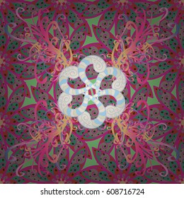 Tropical seamless pattern with many abstract flowers. Varicolored vector seamless illustration.