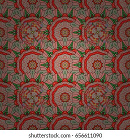 Tropical seamless pattern with many abstract flowers. Varicolored vector seamless illustration.