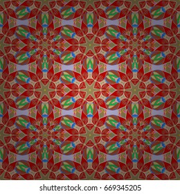 Tropical seamless pattern with many abstract flowers.