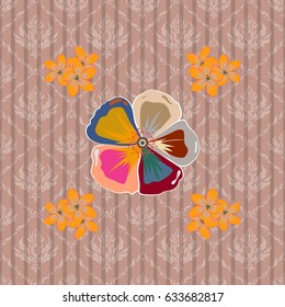 Tropical seamless pattern with many motley abstract flowers. Varicolored vector seamless illustration.