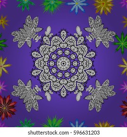 Tropical seamless pattern with many pink abstract flowers. Varicolored vector seamless illustration.