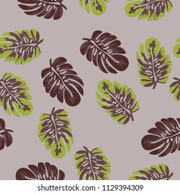 Tropical seamless pattern with monstera.