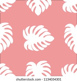 Tropical seamless pattern with monstera.