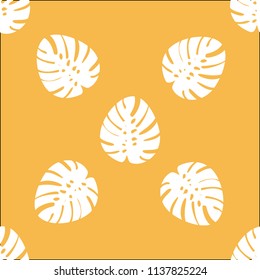 Tropical seamless pattern with monstera.
