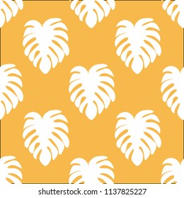 Tropical seamless pattern with monstera.