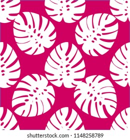 Tropical seamless pattern with monstera.