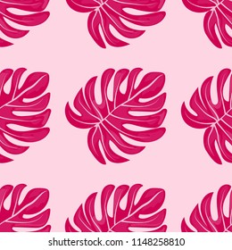 Tropical seamless pattern with monstera.