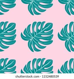 Tropical seamless pattern with monstera.