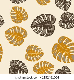 Tropical seamless pattern with monstera.