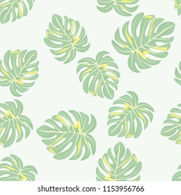 Tropical seamless pattern with monstera.