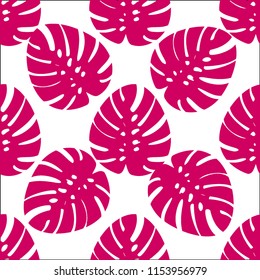 Tropical seamless pattern with monstera.