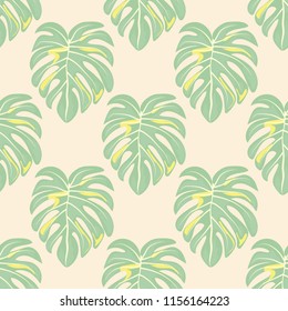 Tropical seamless pattern with monstera.