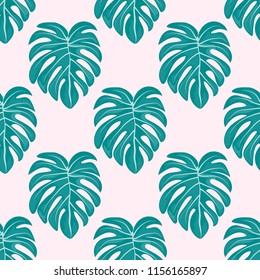 Tropical seamless pattern with monstera.
