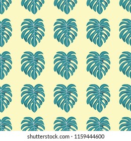 Tropical seamless pattern with monstera.