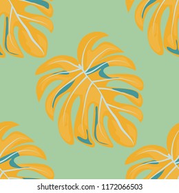 Tropical seamless pattern with monstera.