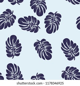 Tropical seamless pattern with monstera.