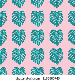 Tropical seamless pattern with monstera.