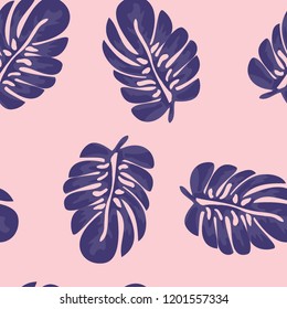 Tropical seamless pattern with monstera.