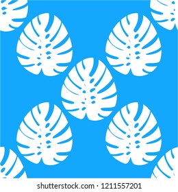 Tropical seamless pattern with monstera.