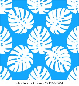 Tropical seamless pattern with monstera.
