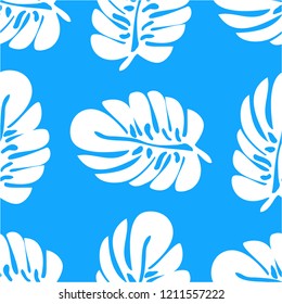 Tropical seamless pattern with monstera.