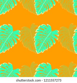 Tropical seamless pattern with monstera.