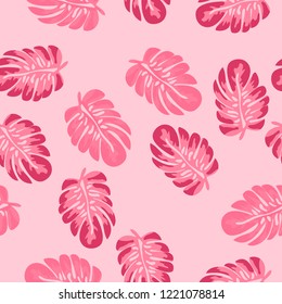 Tropical seamless pattern with monstera.