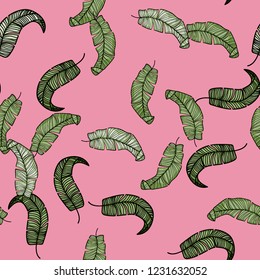 Tropical seamless pattern with monstera.