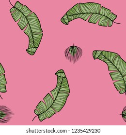 Tropical seamless pattern with monstera.