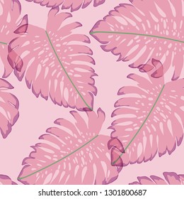 Tropical seamless pattern with monstera.