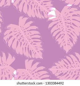 Tropical seamless pattern with monstera.
