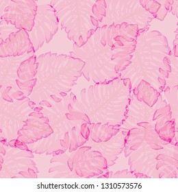Tropical seamless pattern with monstera.